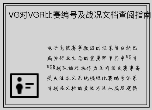 VG对VGR比赛编号及战况文档查阅指南